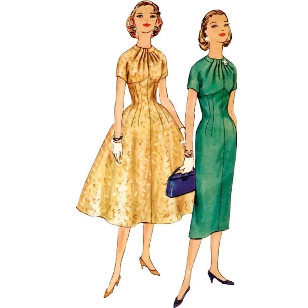 Simplicity Pattern 9849 Vintage 50s Sheath, Fit & Flare Dress Size 6-14 Cosplay